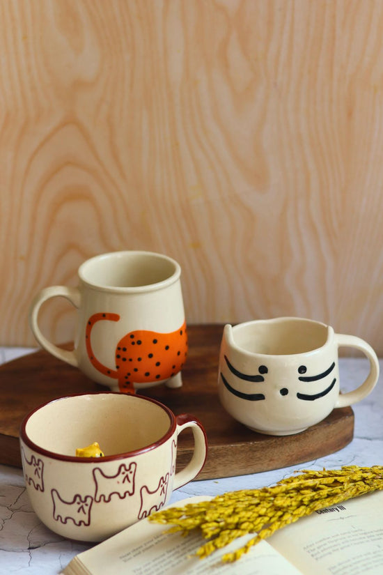Set of 3 Catty Mugs with premium quality material