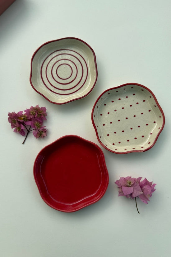 Set of 3 - Treaty treat Dessert Plates combo handmade in India