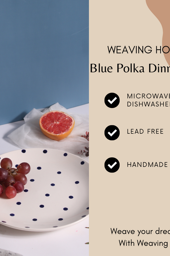 Blue polka dinner plates significations