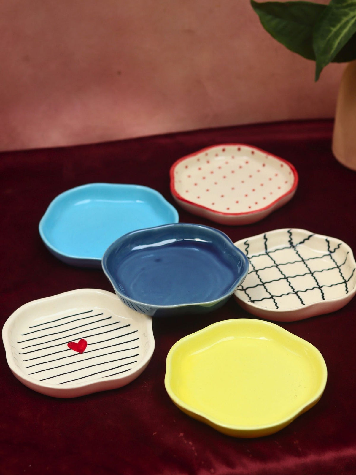 Set of 6 Mealtime Handmade dessert plate (for the price of 5)