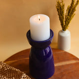 Royal Blue Pillar Candle Holder - Large handmade in india