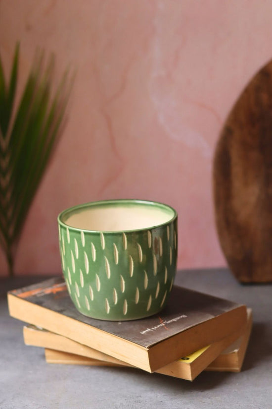 Handmade Etching Green Planter