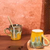 handmade shades of mustard coffee mug made by ceramic 