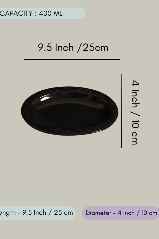 Black Oval Bowl