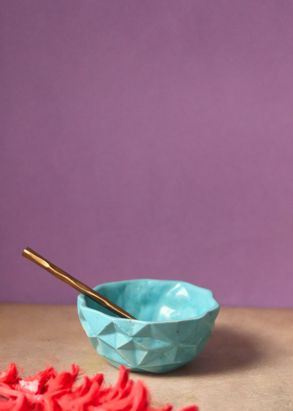 Unique design blue diamond bowl small size