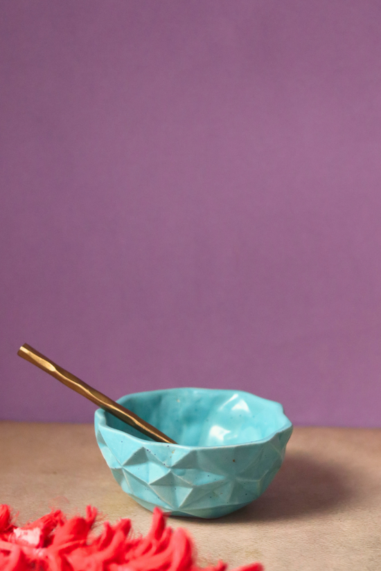 Unique design blue diamond bowl small size