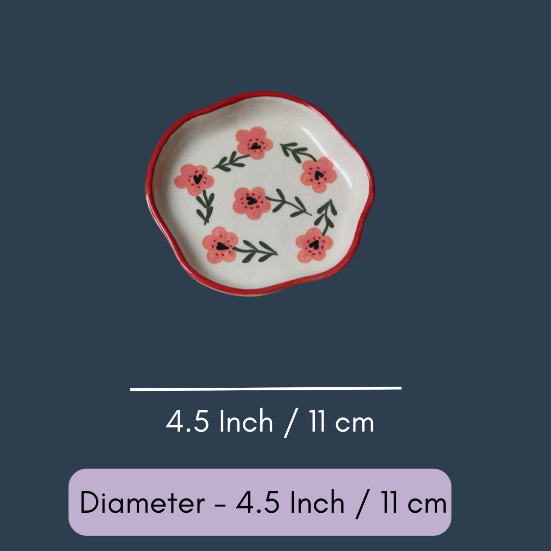 Poppy Flower Handmade Dessert Plate