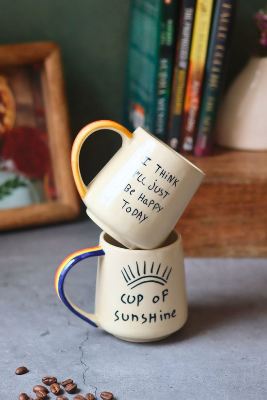 Sunshine & Happy Mug made by ceramic