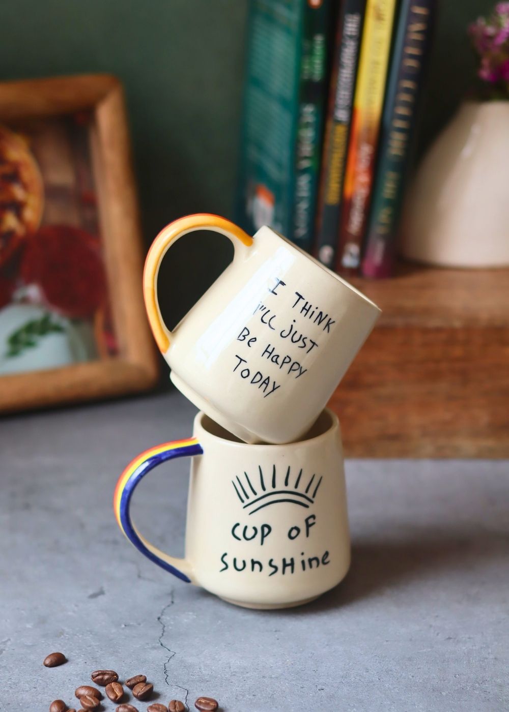 Sunshine & Happy Mug made by ceramic