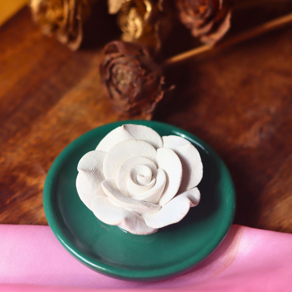 Bottle Green Floral Diffuser handmade in India