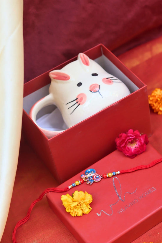 Handamde Bunny coffee Mug rakhi Gift Box