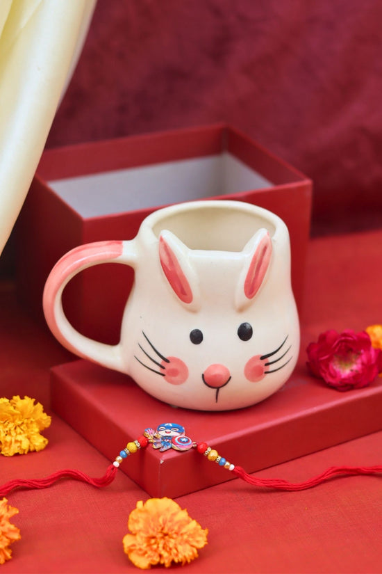 Bunny coffee Mug rakhi Gift Box made by ceramic