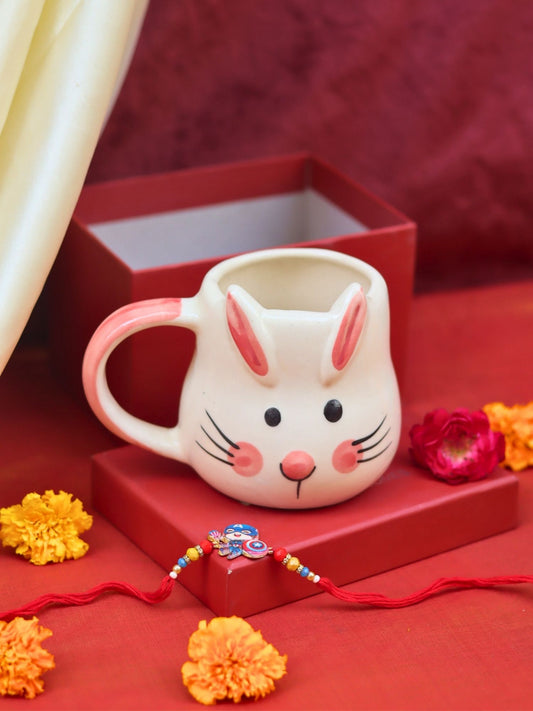 Bunny coffee Mug rakhi Gift Box made by ceramic