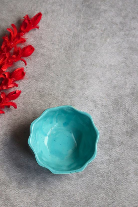 Ceramic blue diamond bowl - small