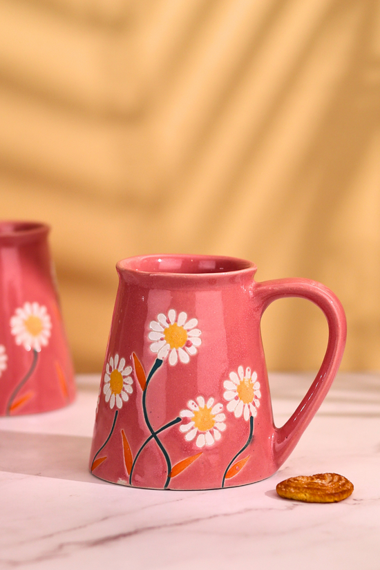 Elegant pink color coffee mug