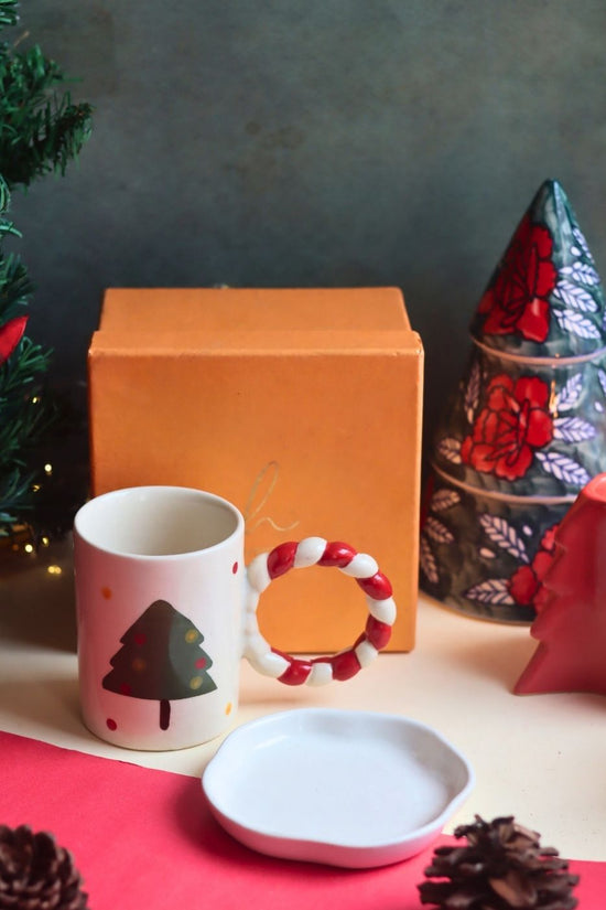 The OG Christmas Mug & White Handmade Dessert Plate in a Gift Box with premium quality material
