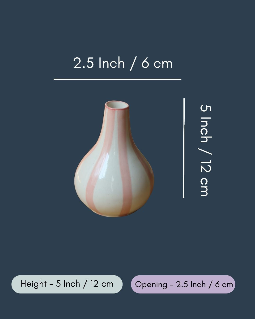 Striped Vase - Pink