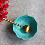 Dinnerware handmade ceramic blue diamond bowl with spoon