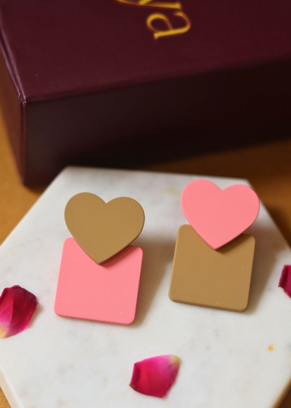 Heart Square Earrings with premium quality material