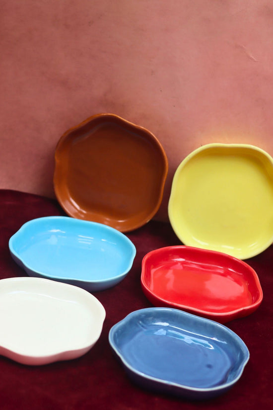 Set of 6 Neutral Handmade Dessert Plates (for the price of 5)