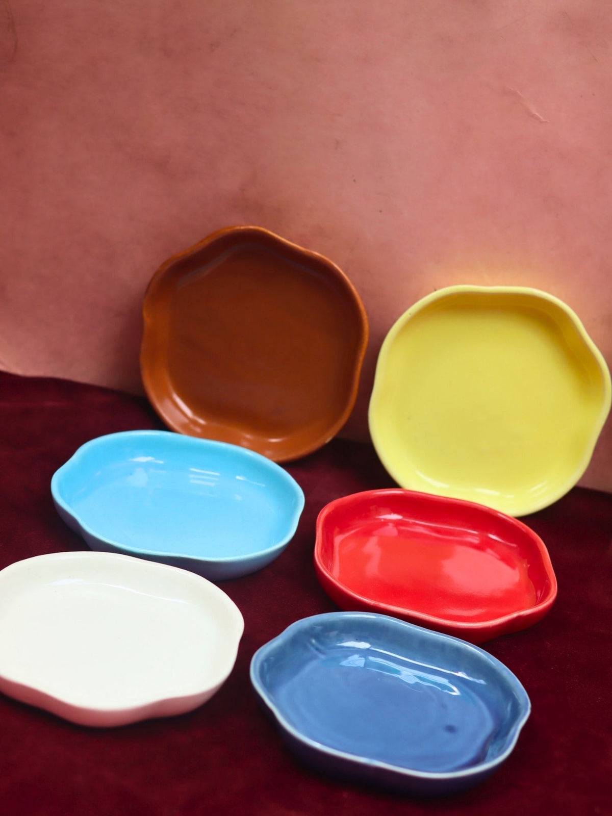 Set of 6 Neutral Handmade Dessert Plates (for the price of 5)