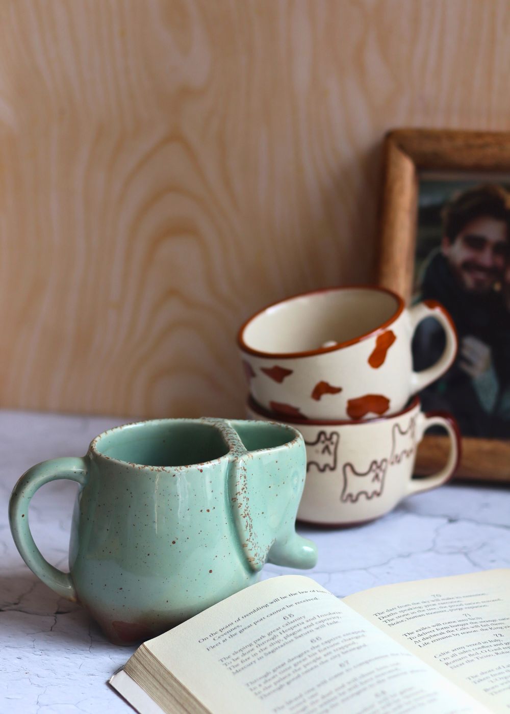 Ele, Dog & The OG Cat Mug handmade in india