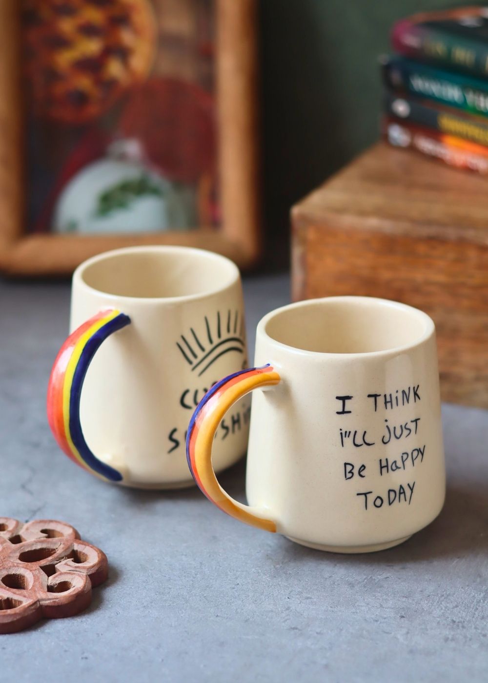 Sunshine & Happy Mug handmade in India