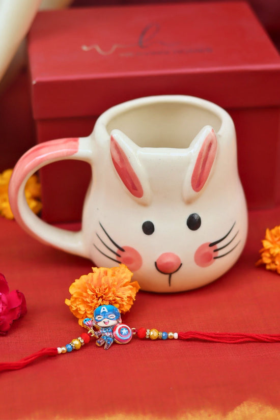 Bunny coffee Mug rakhi Gift Box handmade in India