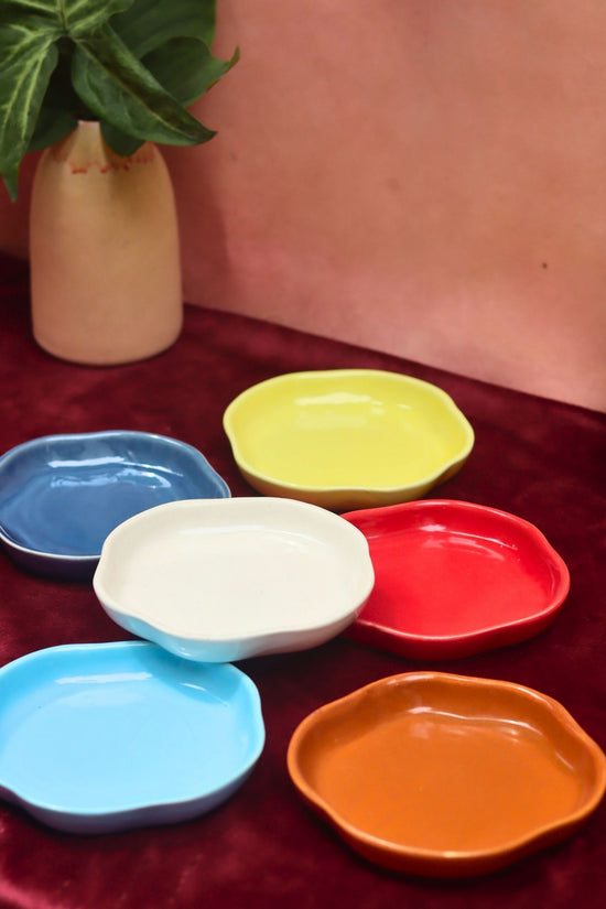 Set of 6 Neutral Handmade Dessert Plates (for the price of 5)