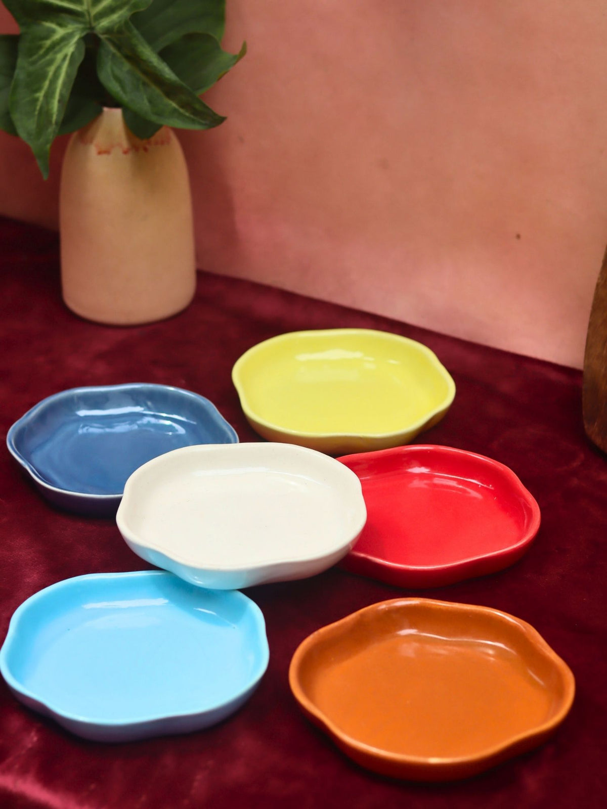 Set of 6 Neutral Handmade Dessert Plates (for the price of 5)