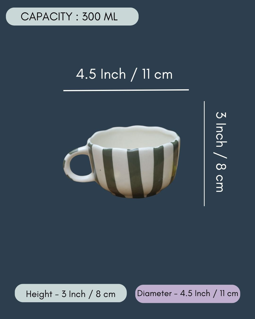 Green Striped Mug
