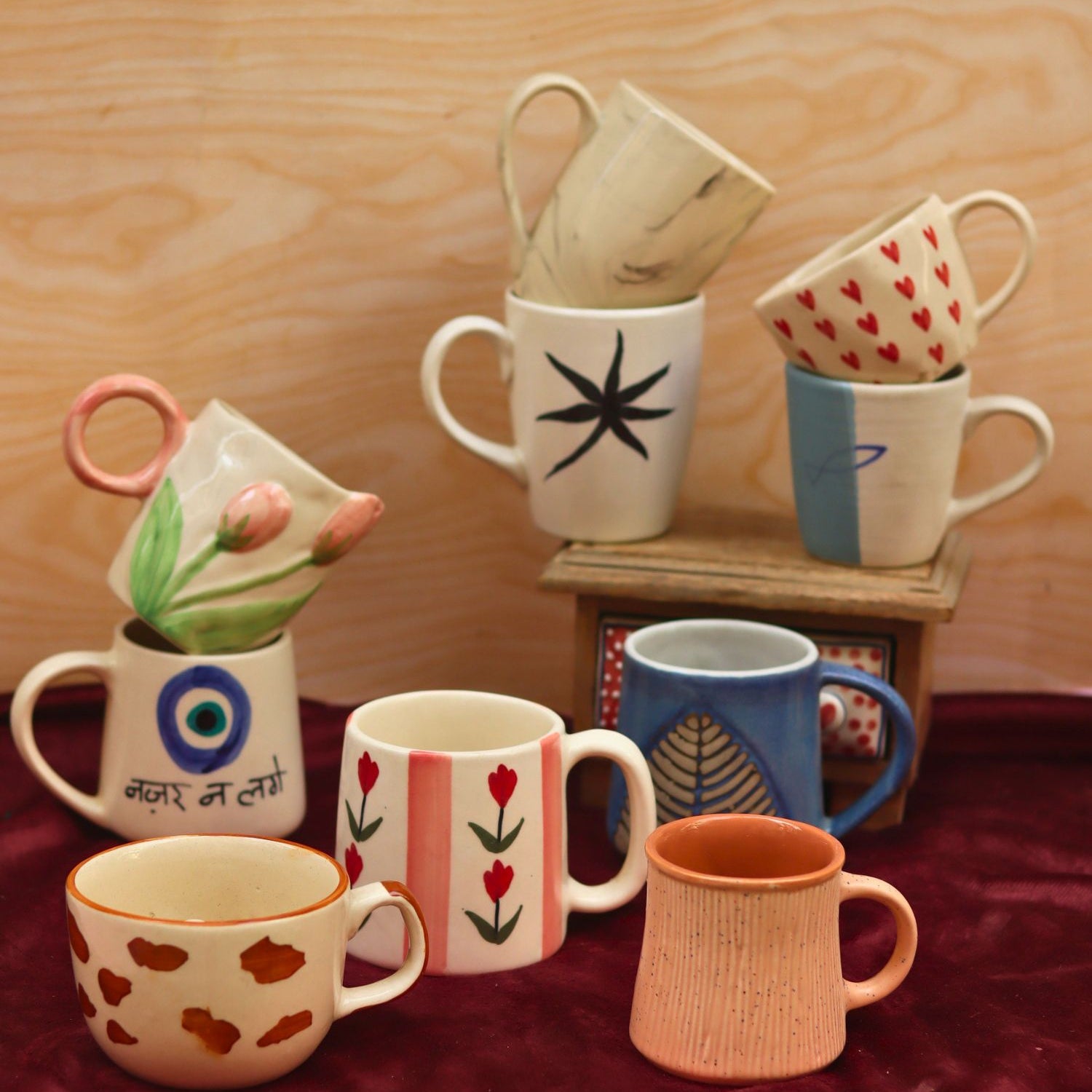 handmade Set of 10 Summer Bliss Mugs combo (for the price of 7)