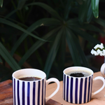 blue & white mug, bowl, plate & kettle