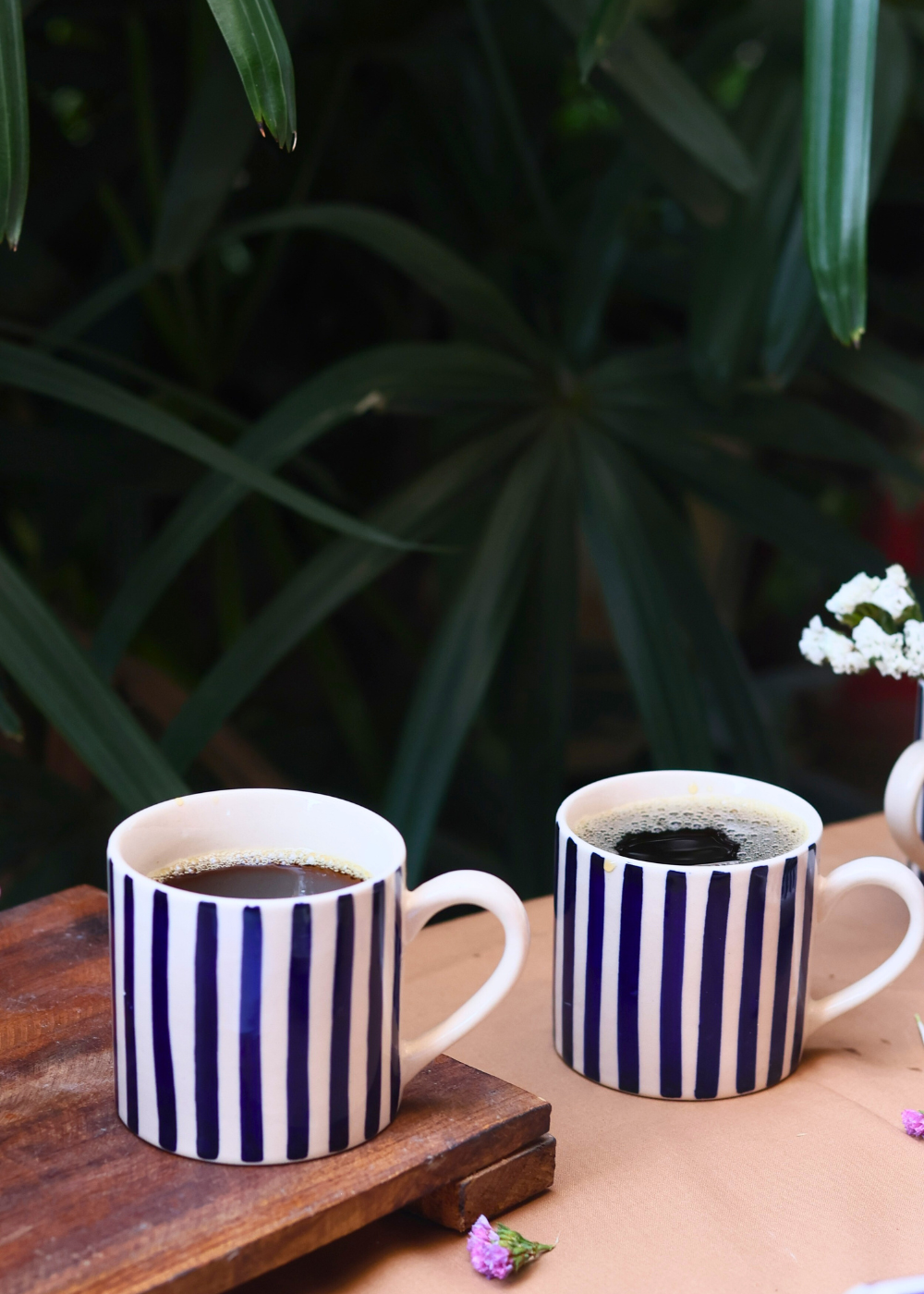 blue & white mug, bowl, plate & kettle