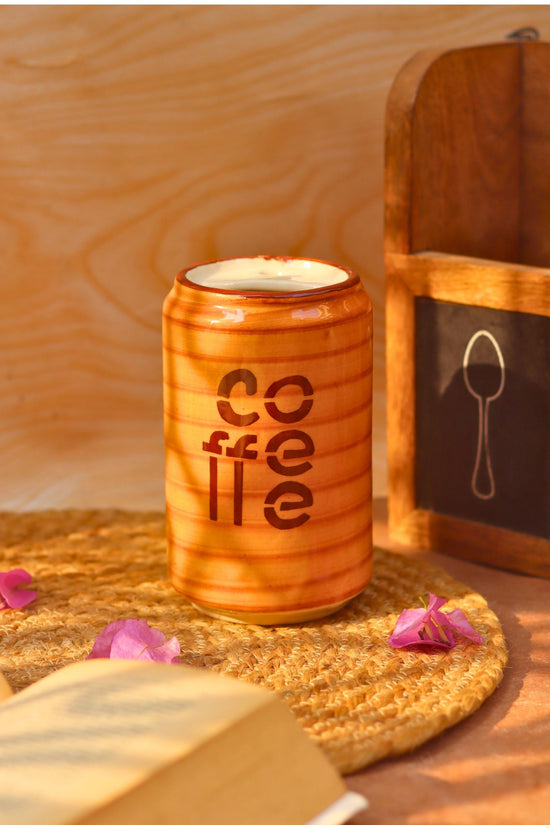 Set of 2 - Basic Popcorn Bowl & Coffee Tumbler Combo handmade in India