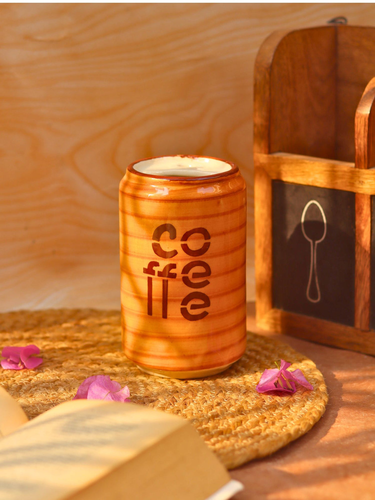 Set of 2 - Basic Popcorn Bowl & Coffee Tumbler Combo handmade in India