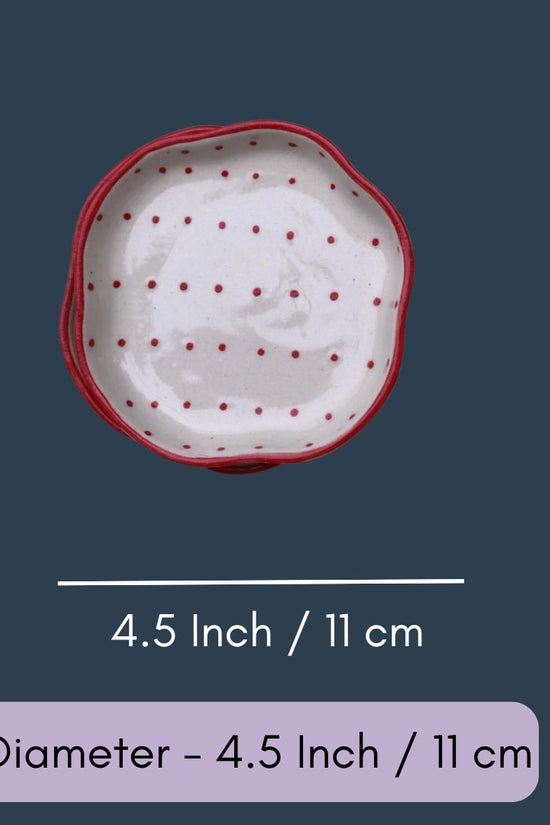 Red Polka Handmade Dessert Plate