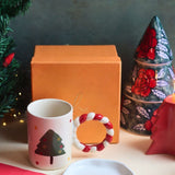 The OG Christmas Mug & White Handmade Dessert Plate in a Gift Box handmade in india