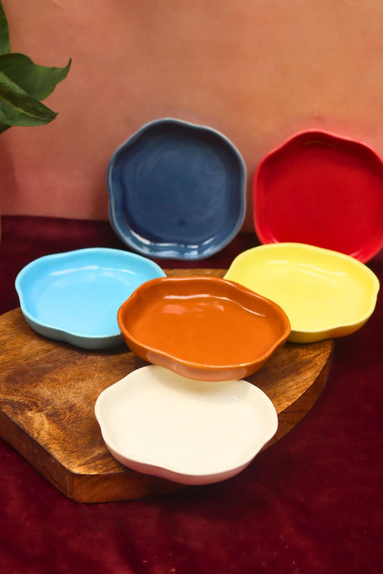 Set of 6 Neutral Handmade Dessert Plates (for the price of 5)