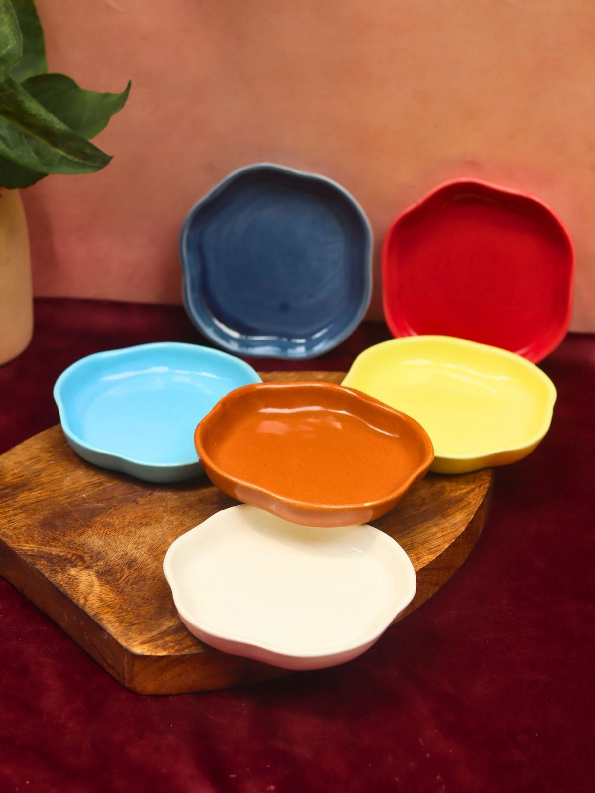 Set of 6 Neutral Handmade Dessert Plates (for the price of 5)
