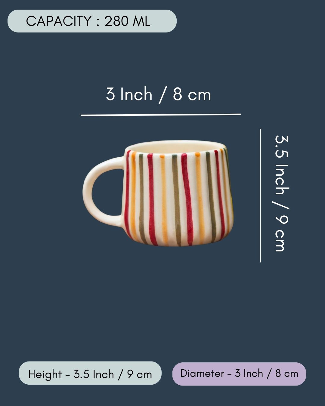 Rainbow Striped Mug