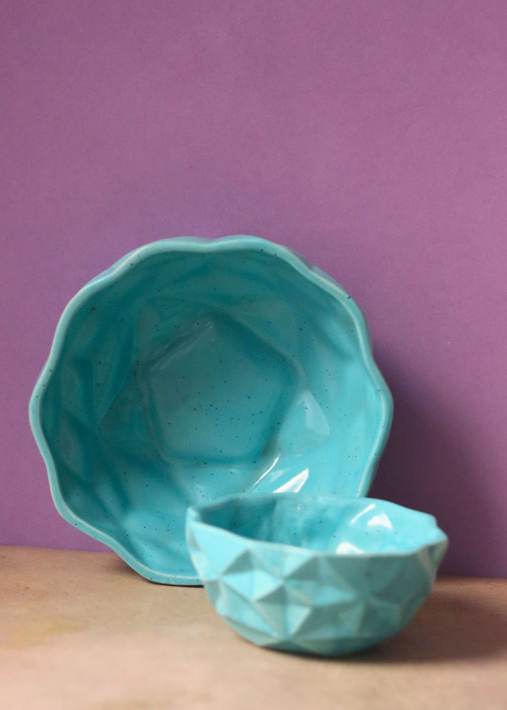Blue diamond two bowl large & mini