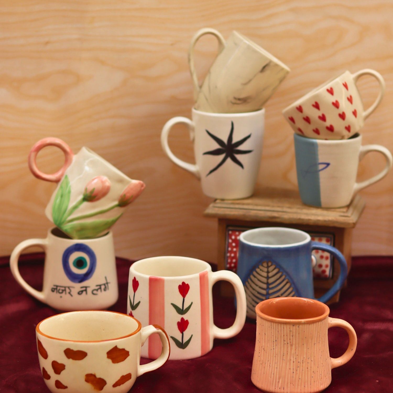 Set of 10 Summer Bliss Mugs combo (for the price of 7) made by cerammic
