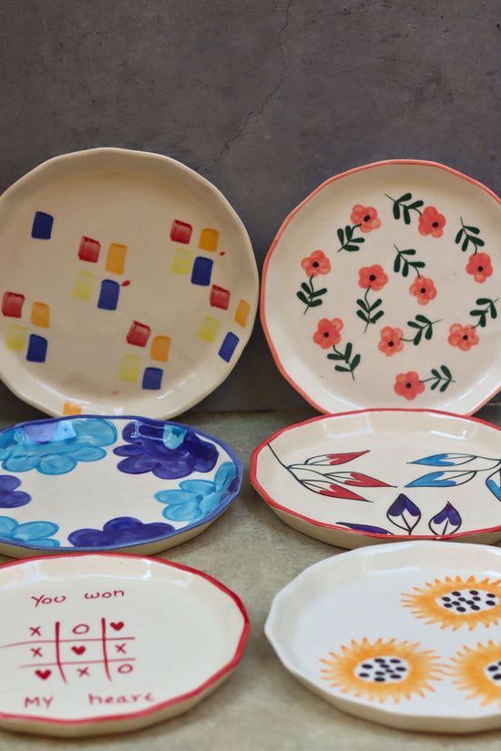 Set of 6 Favourite Snack plates combo (for the price of 5) made by ceramic