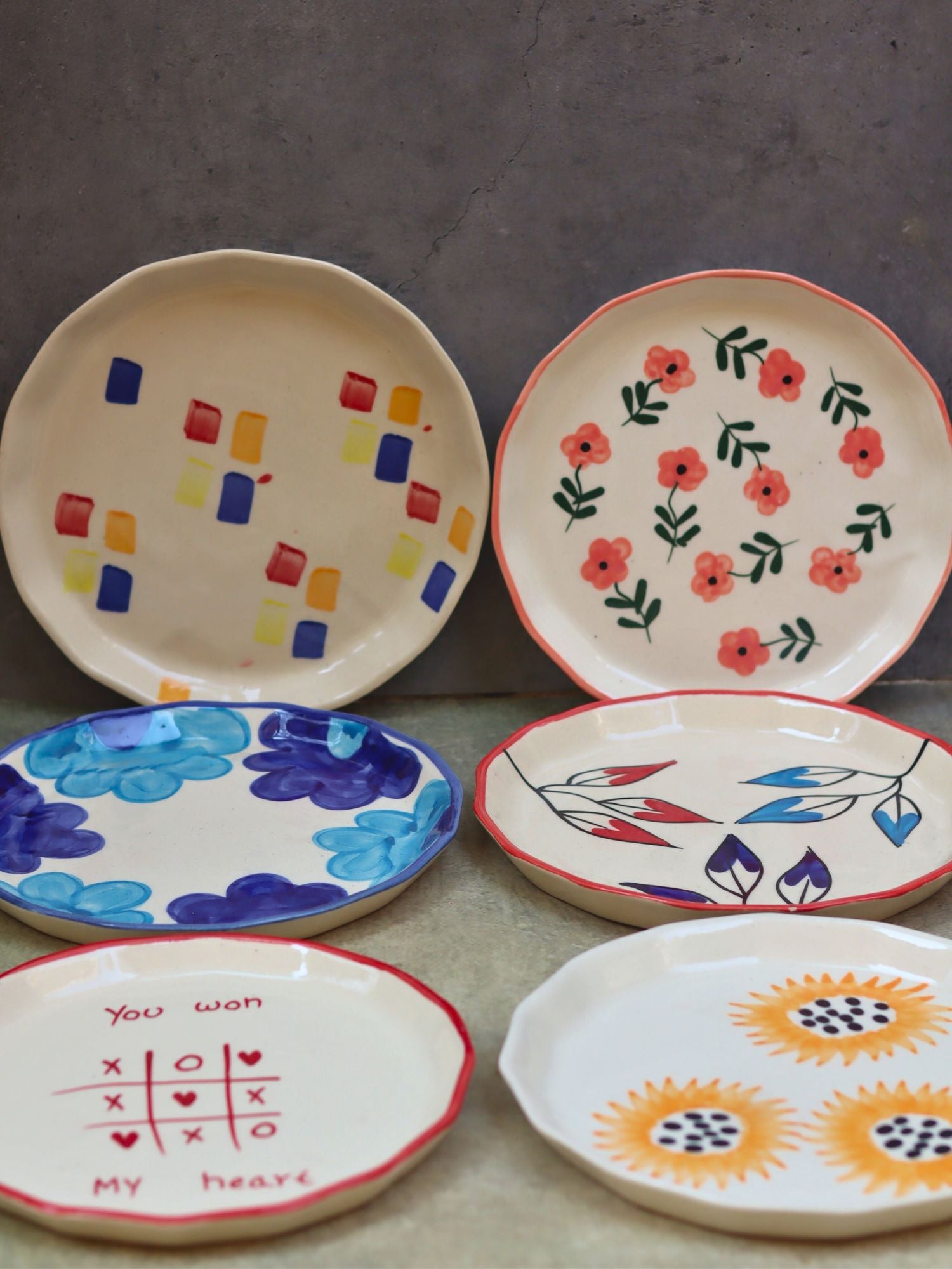 Set of 6 Favourite Snack plates combo (for the price of 5) made by ceramic