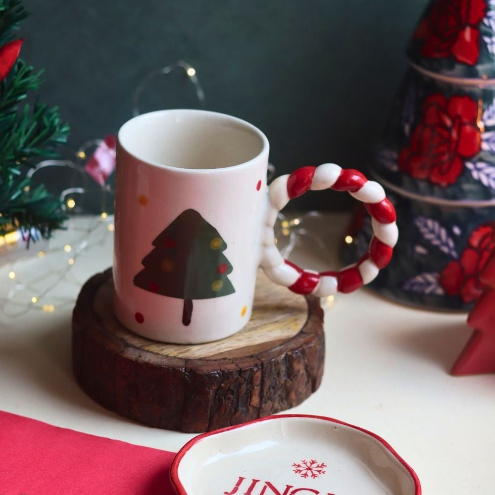 The OG Christmas Mug & Jingle Handmade Dessert Plate made by ceramic