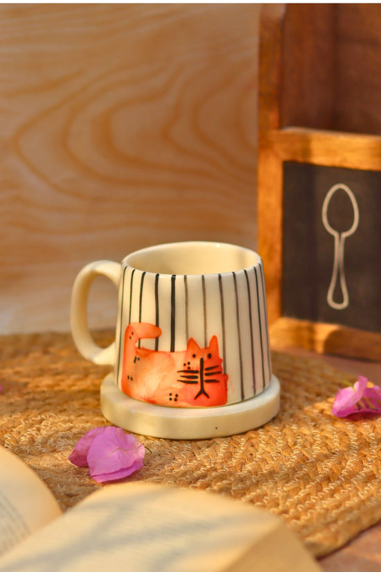 Stripey Kitty Mug with premium quality material