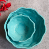 Set of two bowls handmade ceramic skyblue color
