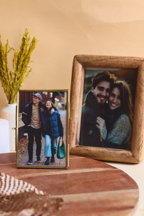 Handmade Rounded Wooden Frame & Minimal Glass Frame