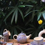 thin stripes Mug, bowl, plate & kettle set